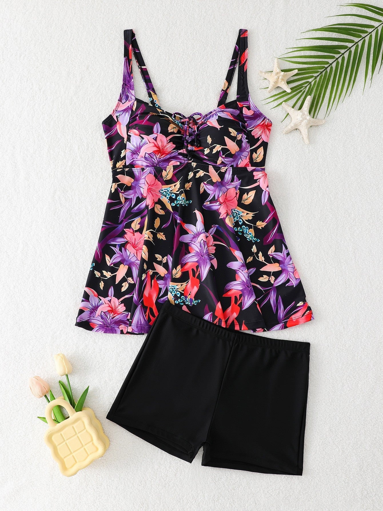 Figurfreundlicher Damen-Tankini mit Blumenmuster und Rock von berg-feldt