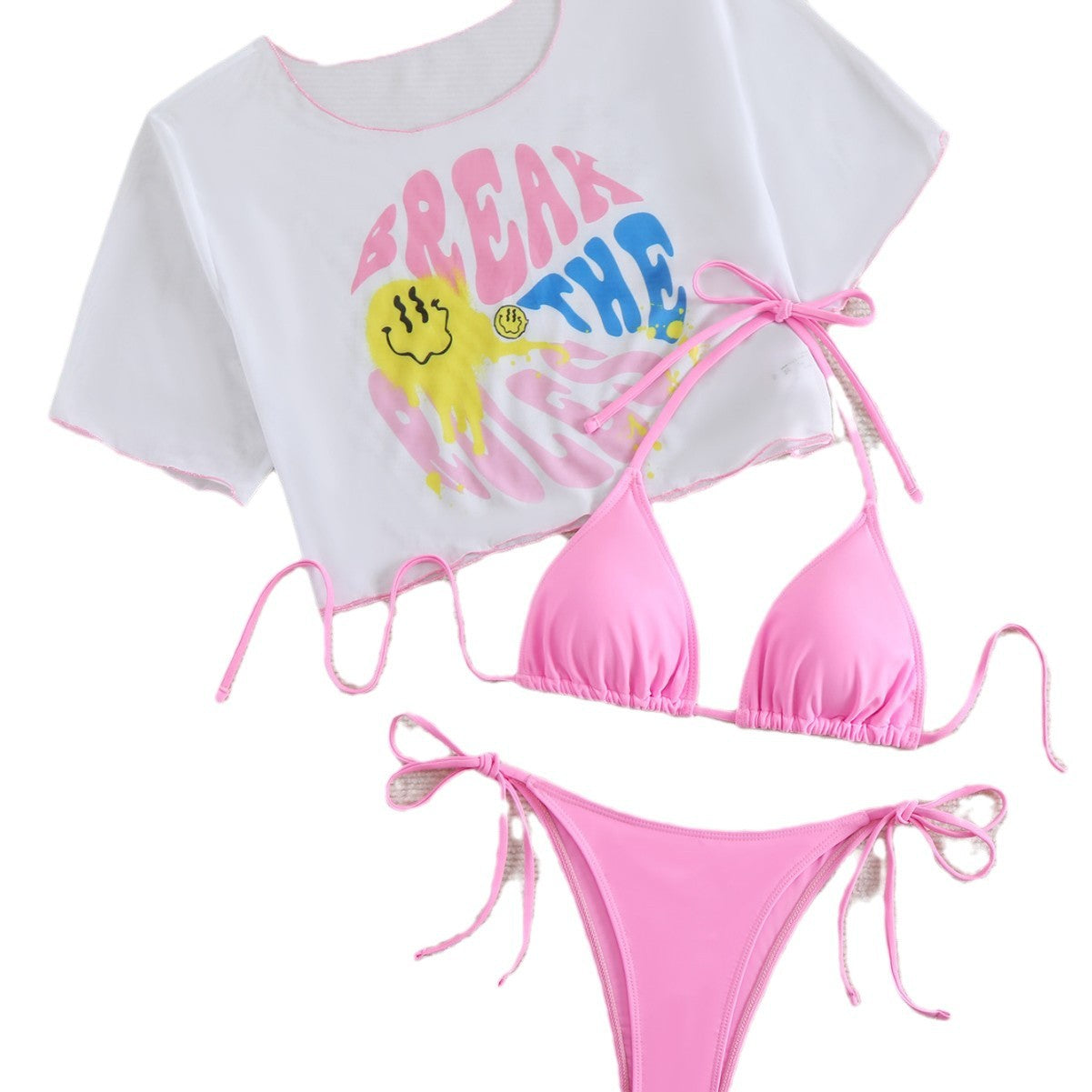 Ensemble crop top et bas de bikini imprimé graphique Berg-Feldt pour femme