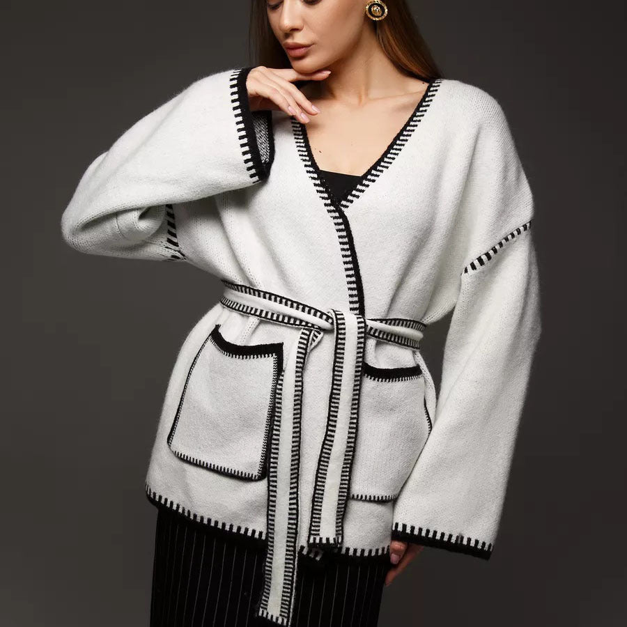 Dames Cardigan en tricot confortable avec poches pratiques et ceinture Berg-Feldt