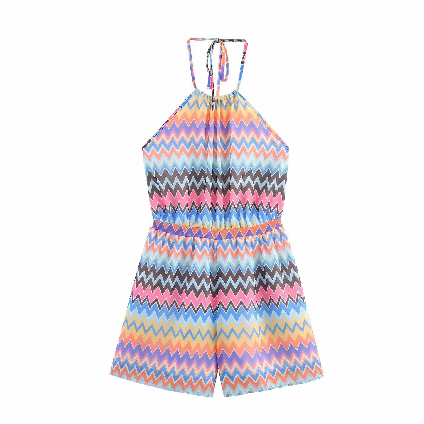 Playsuit Damen mit V-Ausschnitt und Zickzackmuster von berg-feldt