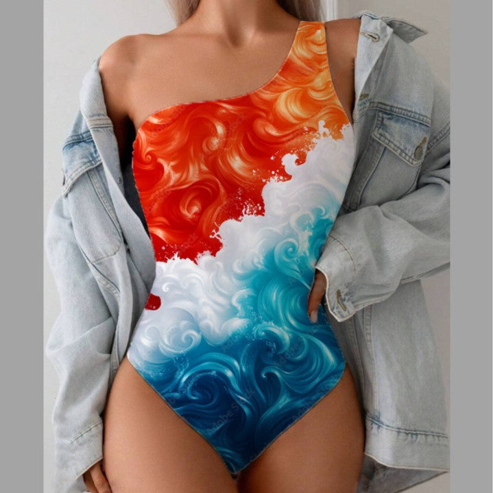 Maillot de bain femme à motif ondulé Unikat de berg-feldt