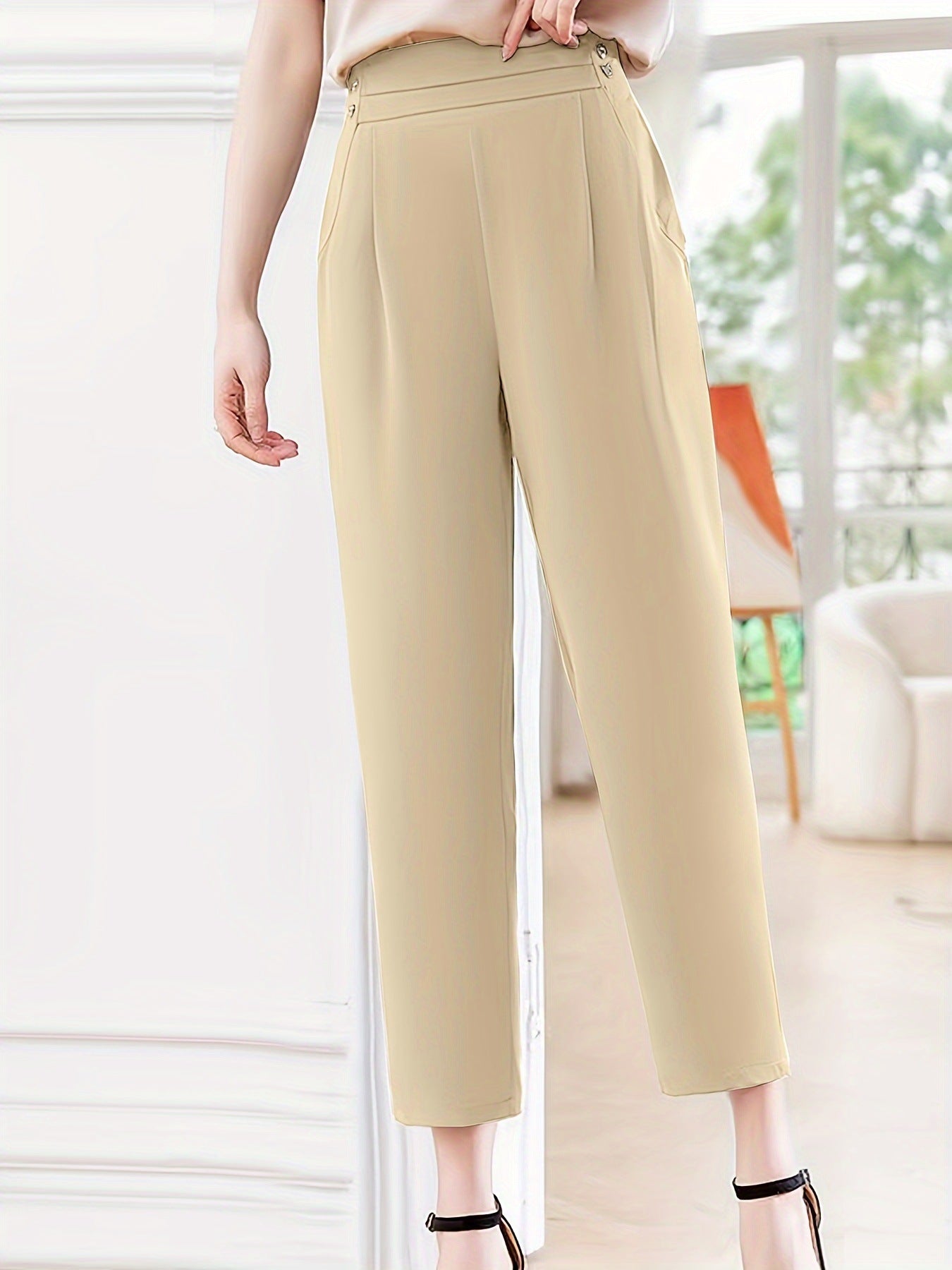 Elegante Damenhose mit hohem Bund, seitlichen Taschen von berg-feldt