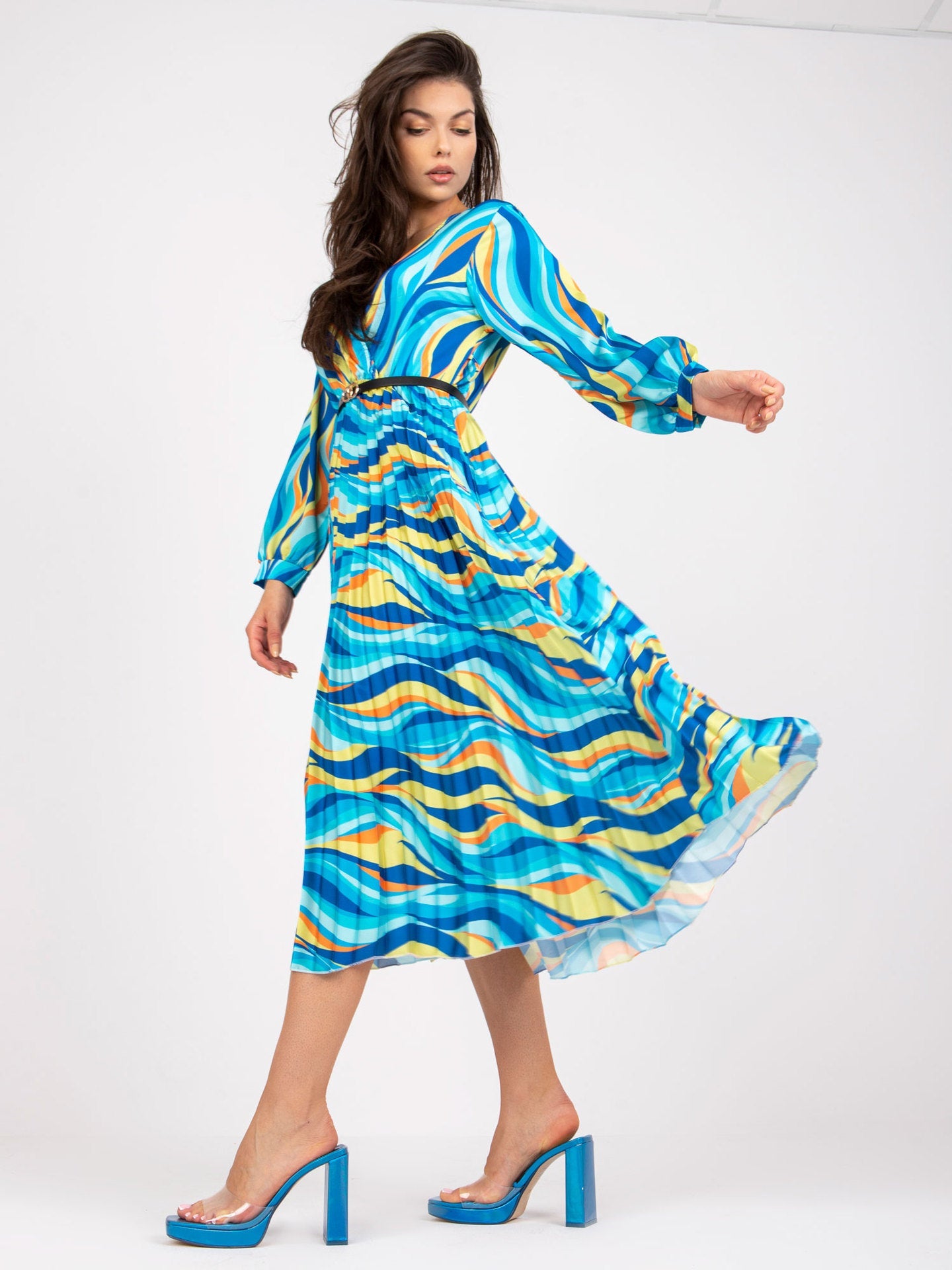 Robe longue d'été pour femme avec motif ondulé coloré par berg-feldt
