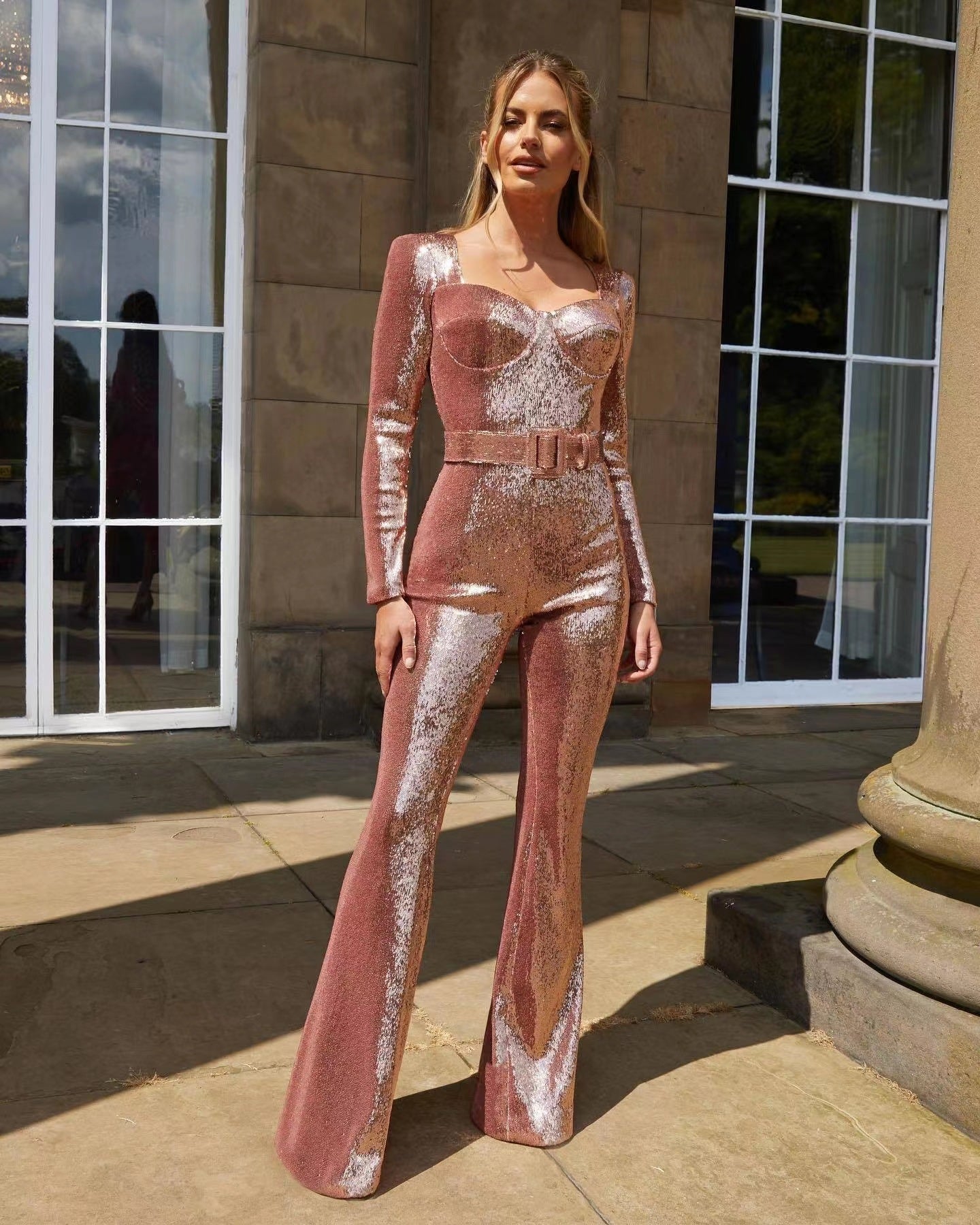 Combinaison Glamour à Paillettes pour Femme avec Taille Cintrée Berg-Feldt