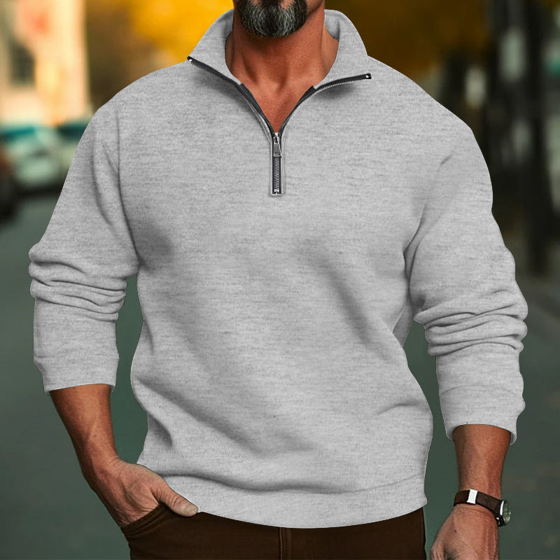 Sweat-shirt homme en molleton mi-zippé Berg-Feldt