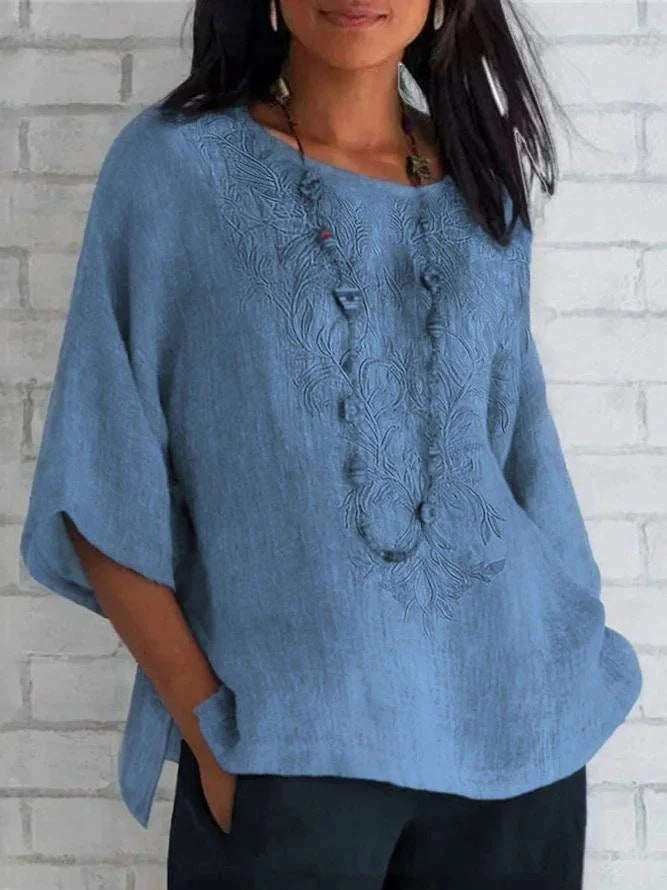 Blouse en lin brodée pour femme Berg-Feldt