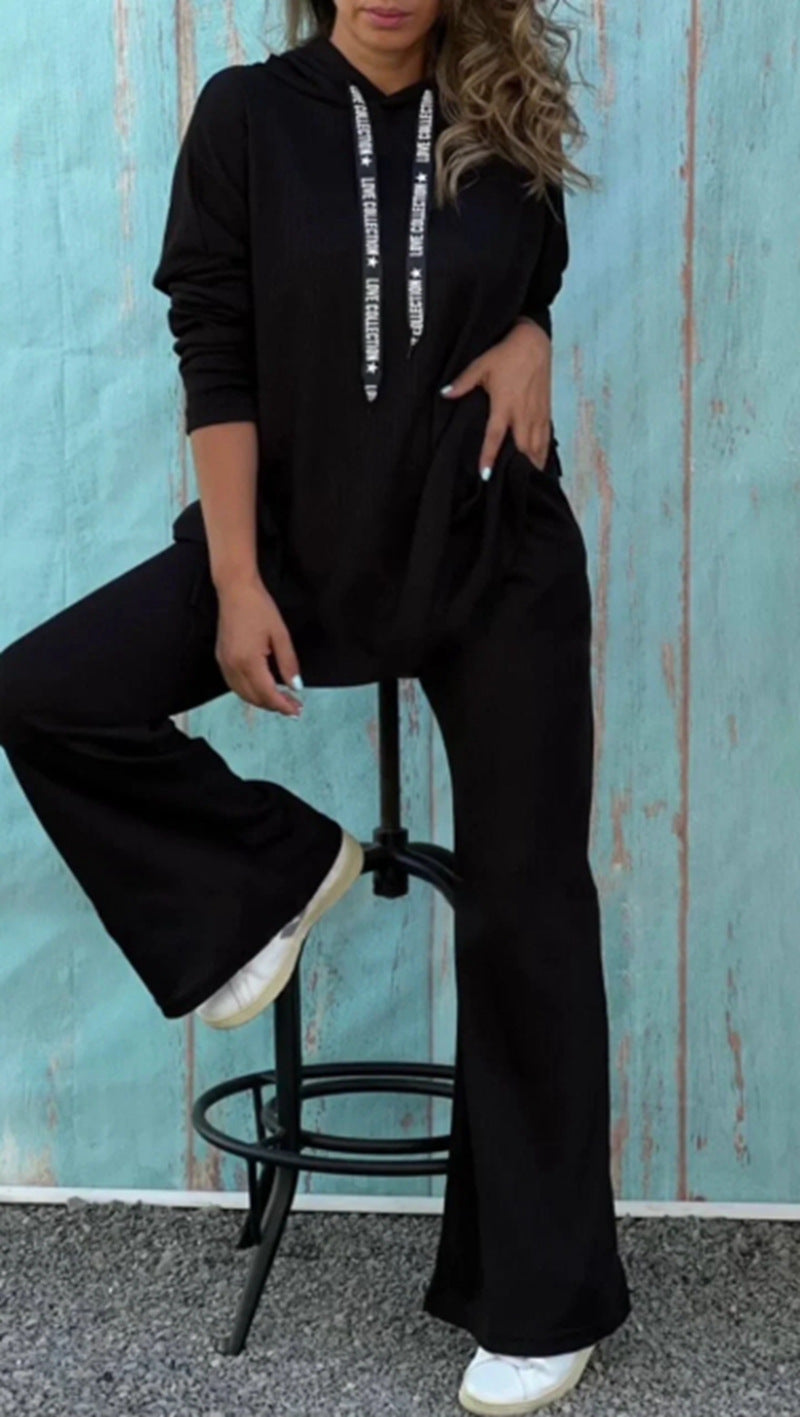 Loungewear Damen Sportanzug mit Kapuze und weiten Hosen von berg-feldt