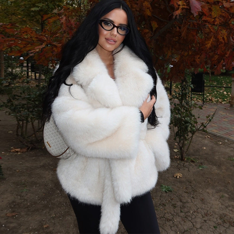Damen Pelzmantel mit oversized Schnitt und weichem Innenfutter Berg-Feldt