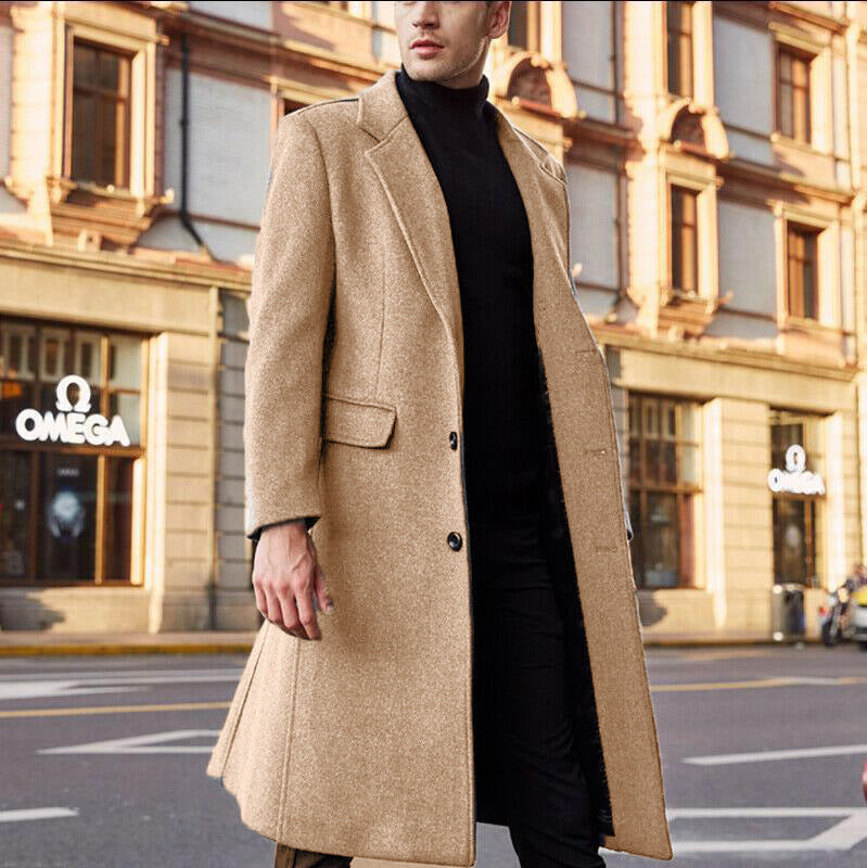 Herren eleganter, klassischer Langmantel mit strukturiertem Schnitt Berg-Feldt