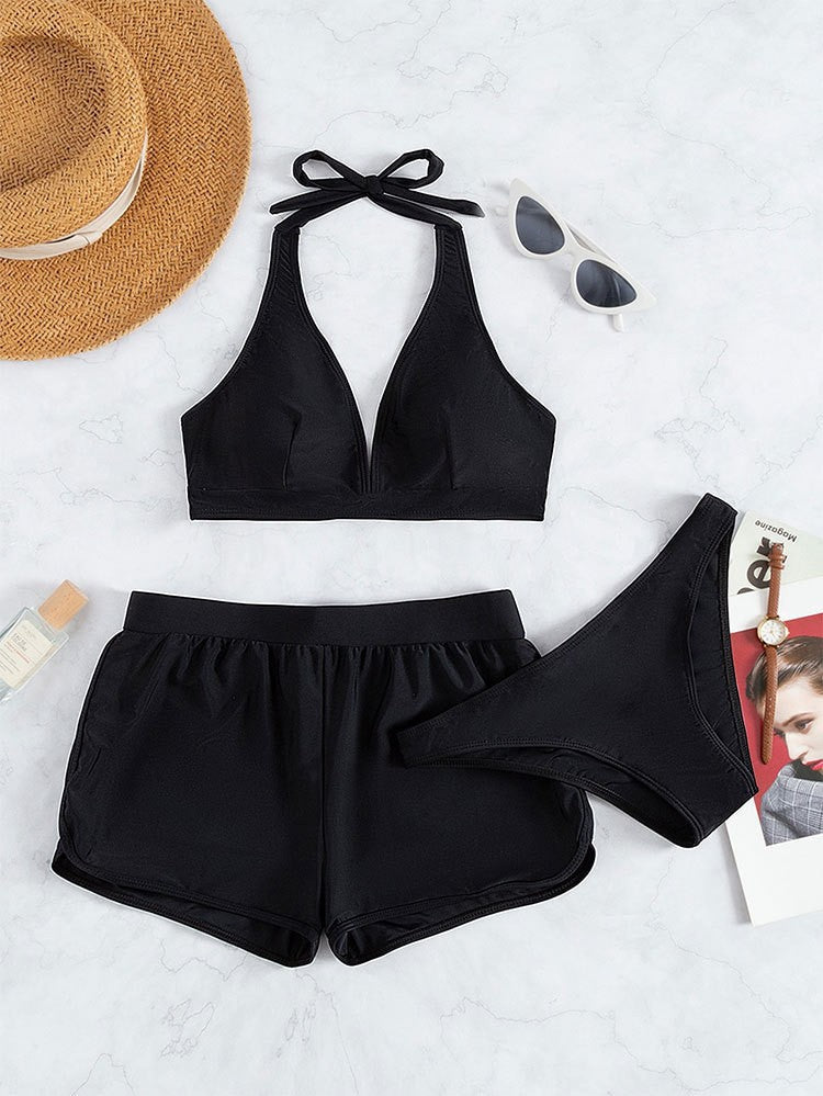 Haut de bikini sportif pour femme avec décolleté plongeant et taille haute de berg-feldt