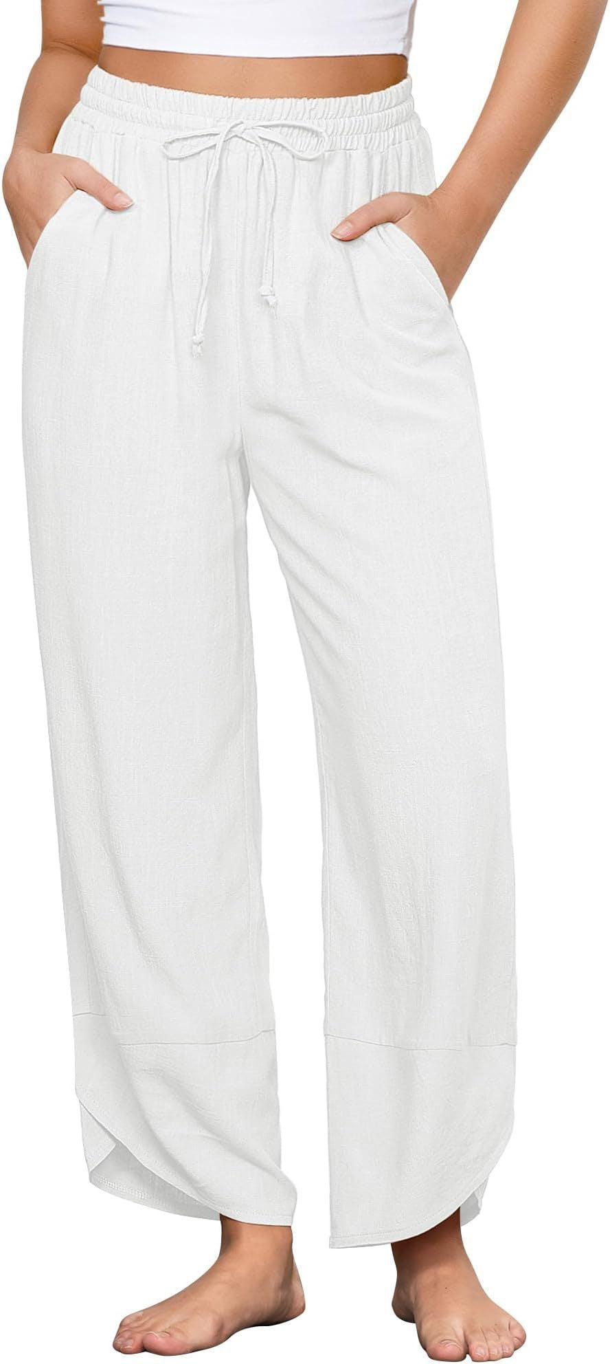 Bequeme, luftige Palazzohose für Damen mit elastischem Bund und Taschen von berg-feldt