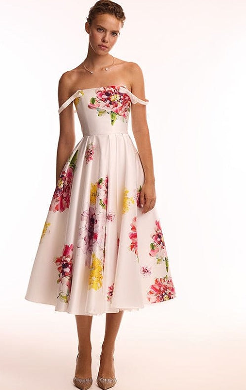 Elegant Off-the-Shoulder Midi Dress by berg-feldt