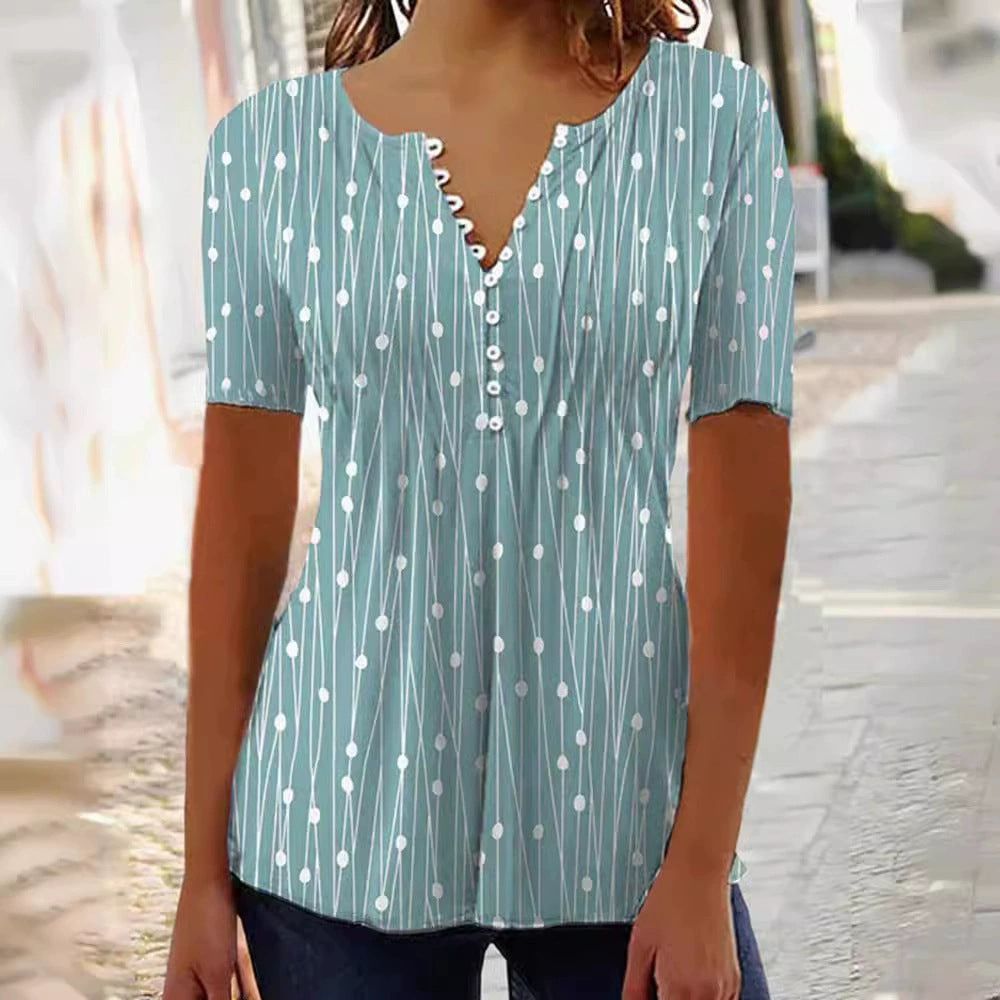 Elegante Damenbluse mit modischem Punktmuster und Knopfleiste von berg-feldt