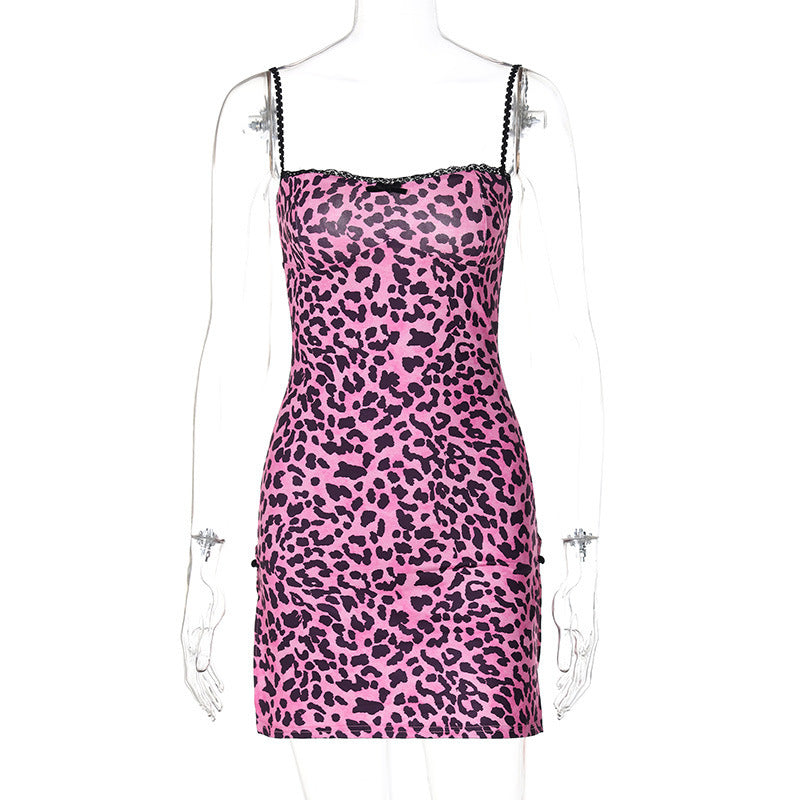 Figurbetontes Minikleid mit Leopardenprint und Spitze von berg-feldt