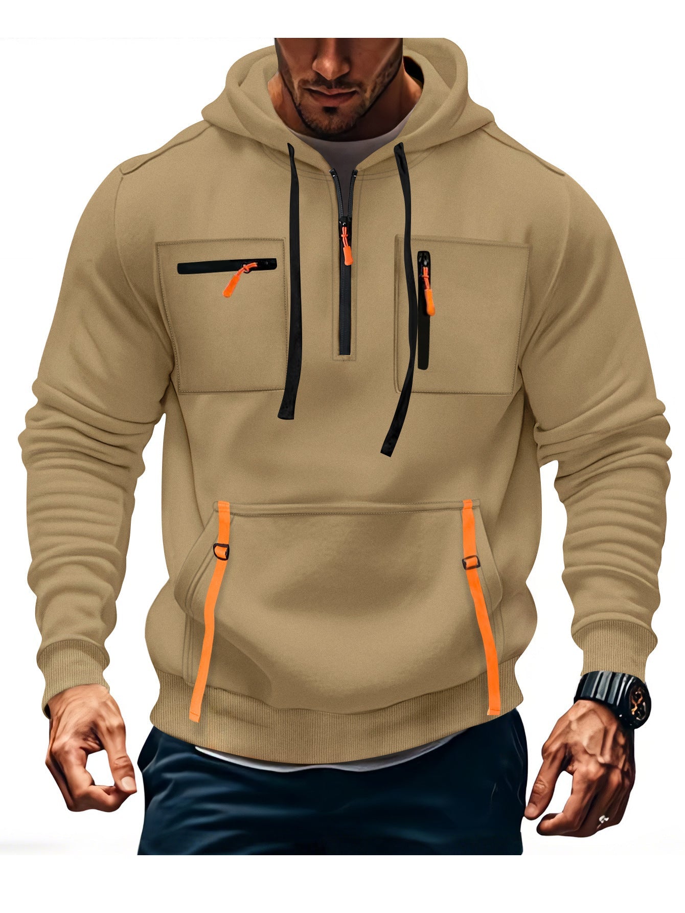 Pull à capuche fonctionnel avec poches zippées Berg-Feldt pour homme