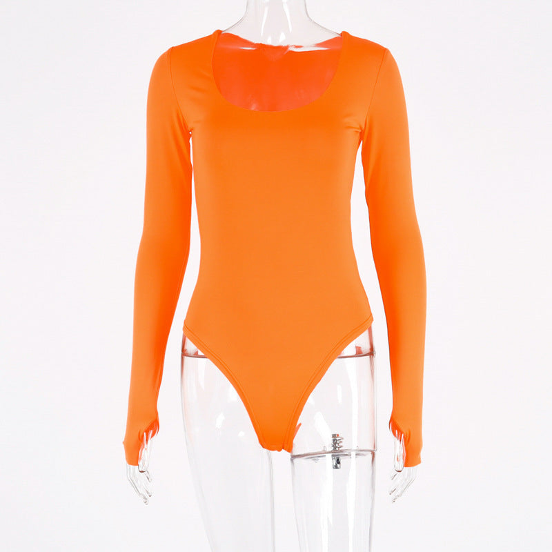 Figurbetonter Damen-Bodysuit mit tiefem Ausschnitt und langen Ärmeln von berg-feldt