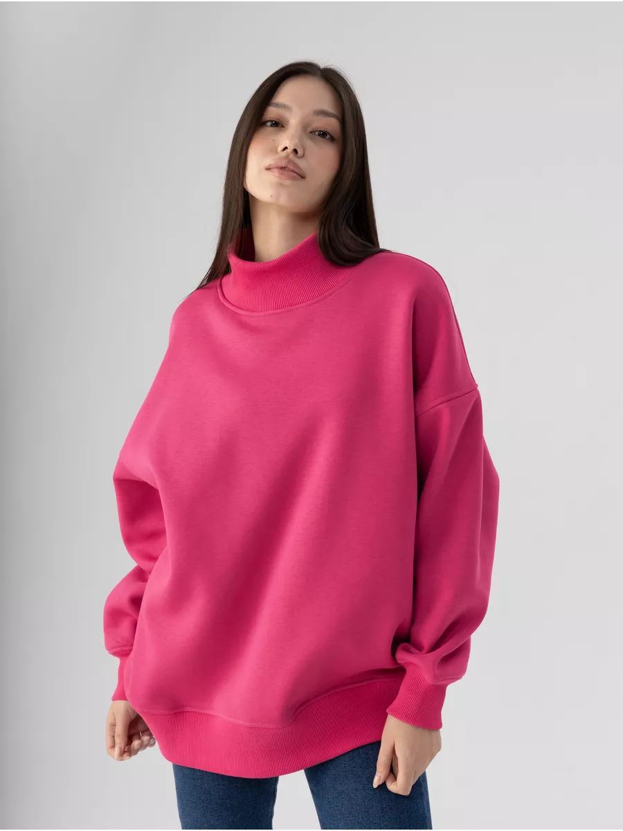 Weicher Damenpullover mit Rollkragen, Oversize-Schnitt und modernem Design von berg-feldt