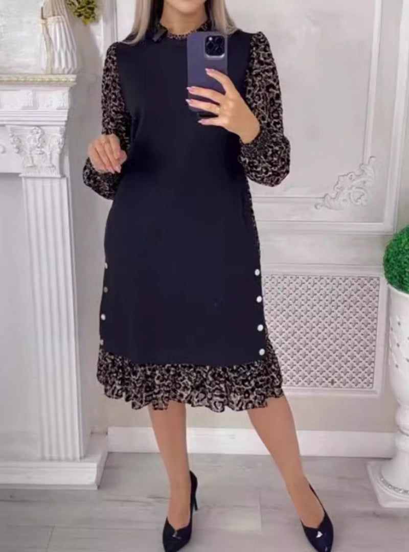 Elegantes Damenkleid mit transparenten Ärmeln und Volantbesatz von berg-feldt