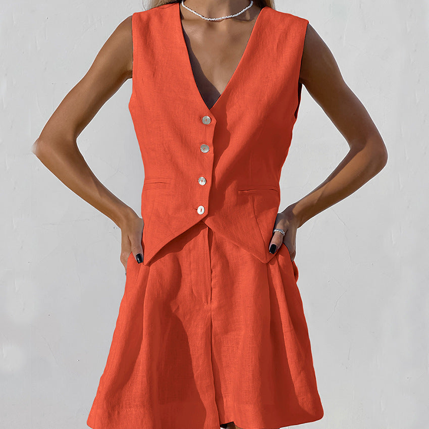 Robe Gilet Ajustée en Lin Berg-feldt pour Femme