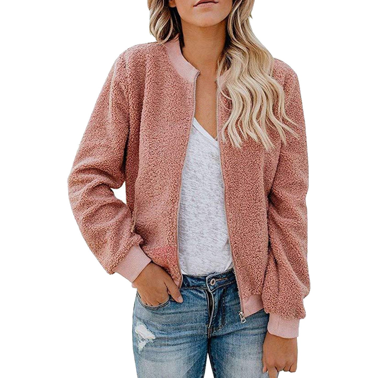 Veste bomber en polaire pour femme avec col montant Berg-Feldt