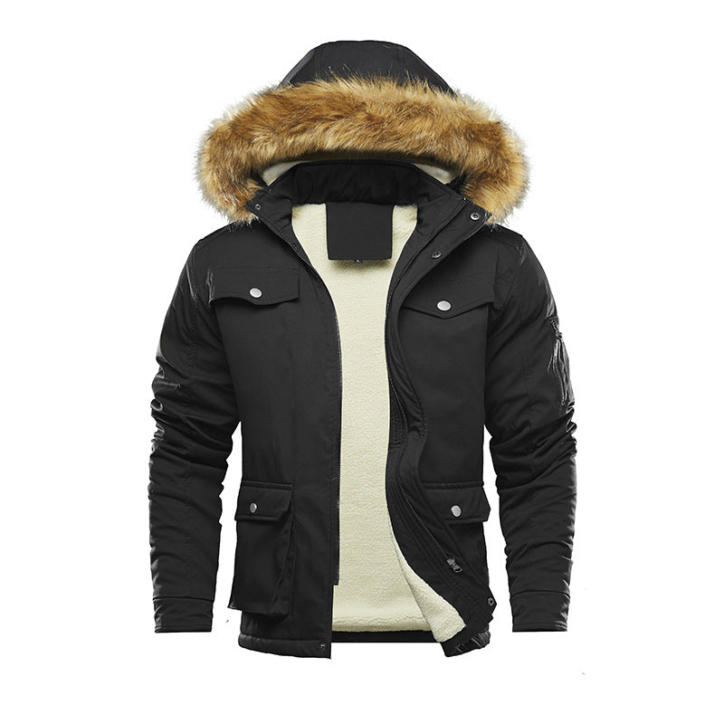 Veste d'hiver isolée pour hommes avec capuche amovible et doublure Berg-Feldt