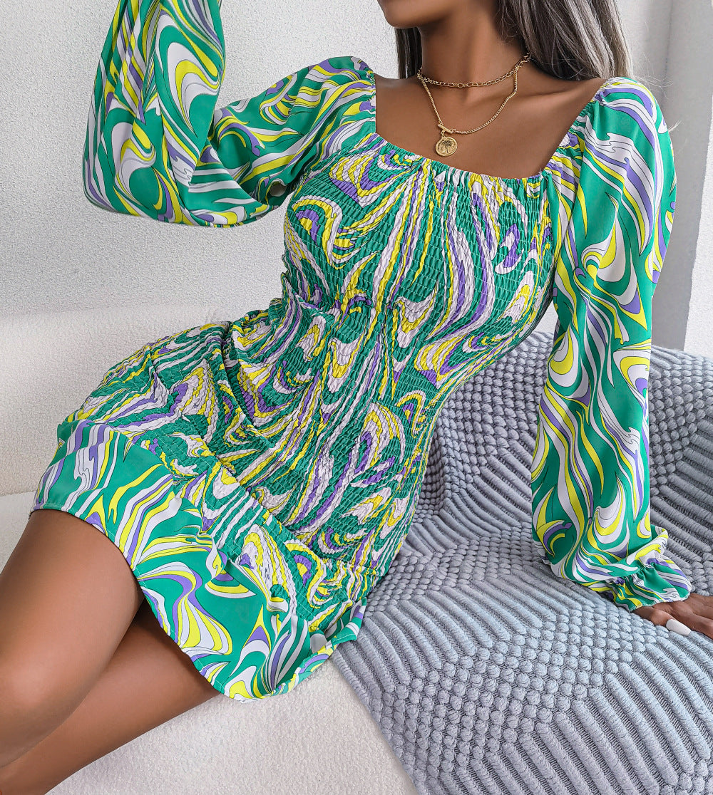 Robe chemise fleurie à volants de berg-feldt
