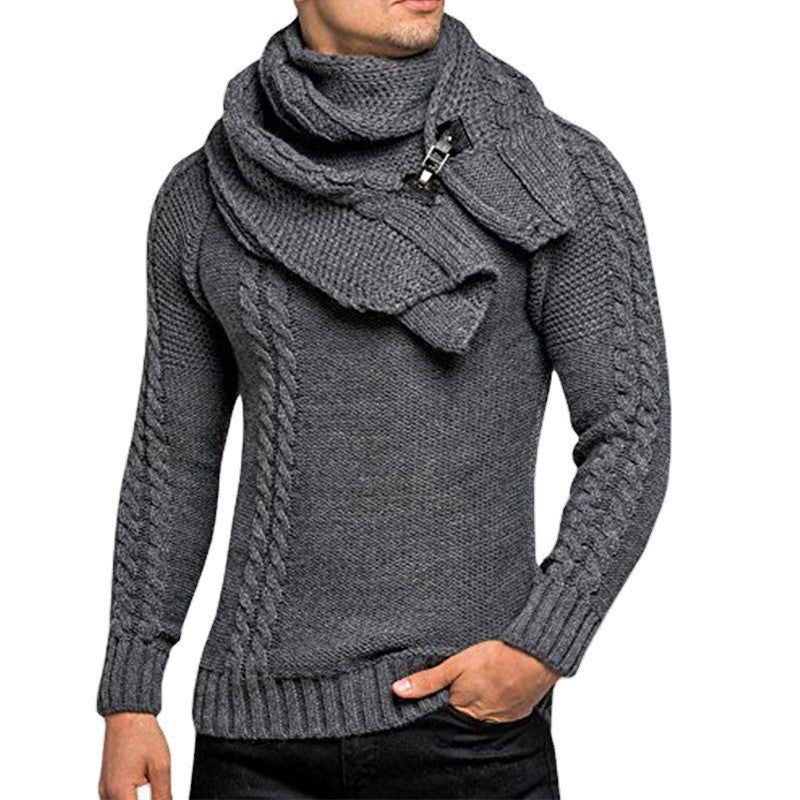 Herren Strickpullover mit integriertem Schal Berg-Feldt