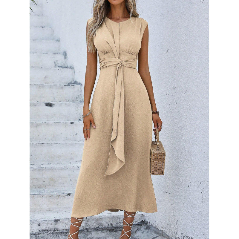 Maxi-robe élégante sans manches pour femme avec détail noué de berg-feldt