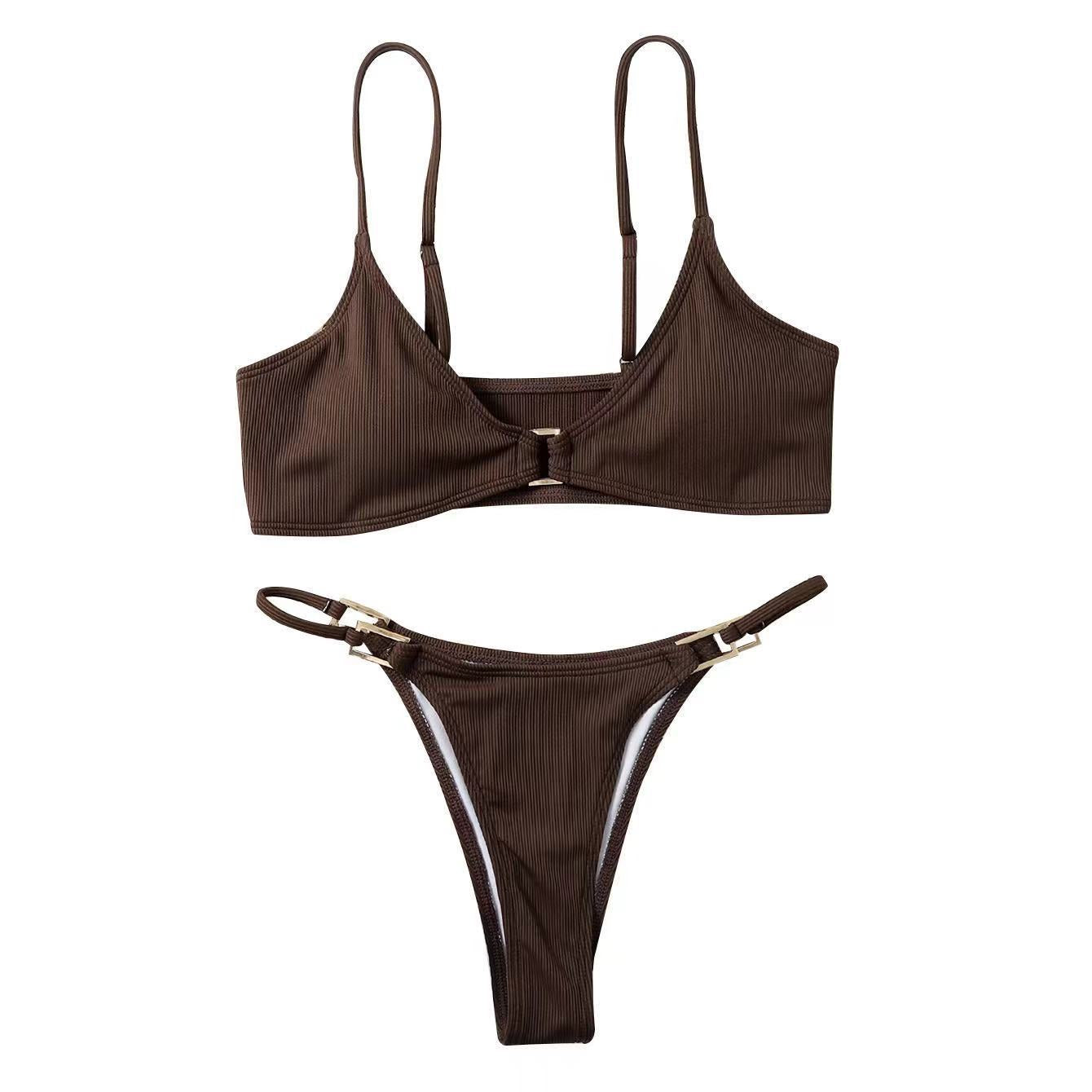Maillot de bain bikini taille haute à côtes Berg-Feldt pour femme