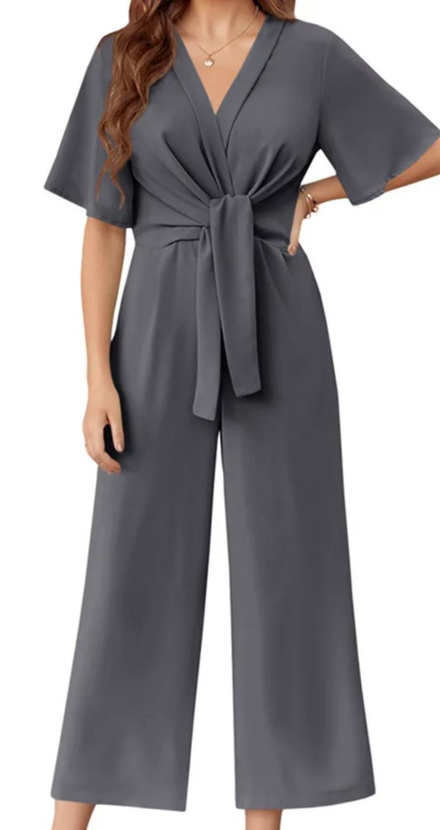 Combinaison élégante à nouer avec jambes larges et ceinture pour femme Berg-Feldt
