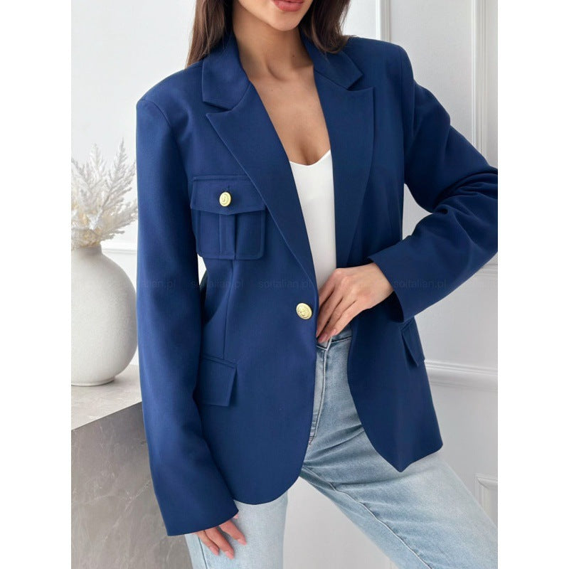 Damen Blazer ajusté croisé classique avec détail de poche Berg-Feldt