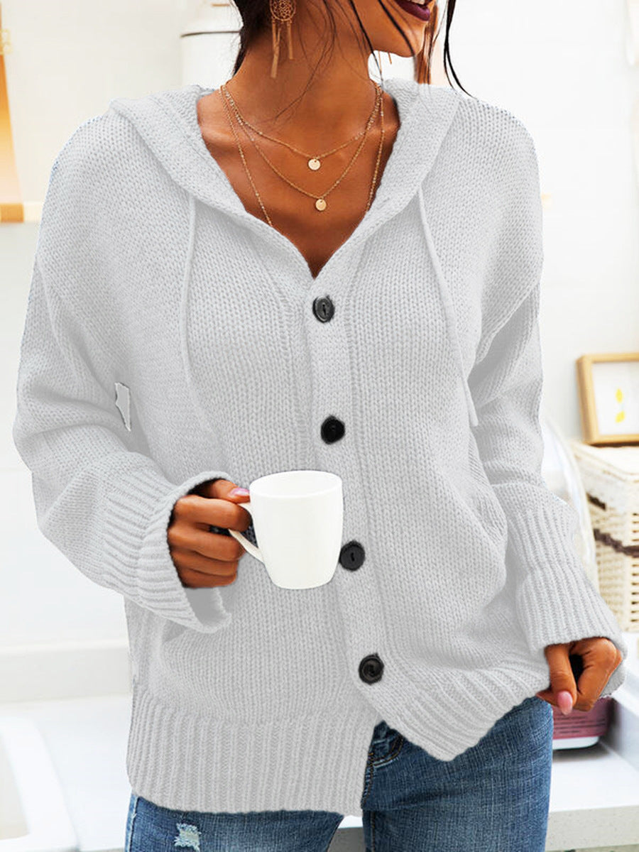 Cardigan épais en maille avec capuche et poches pratiques pour femme Berg-Feldt