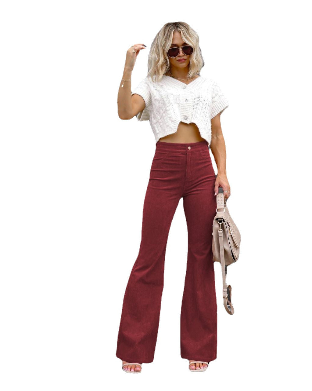 Damen Modische Hochbund-Flared-Jeans Berg-Feldt