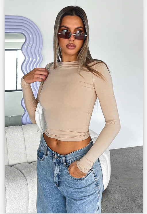 Elegante, weiche Damen-Crop-Top mit langen Ärmeln von berg-feldt