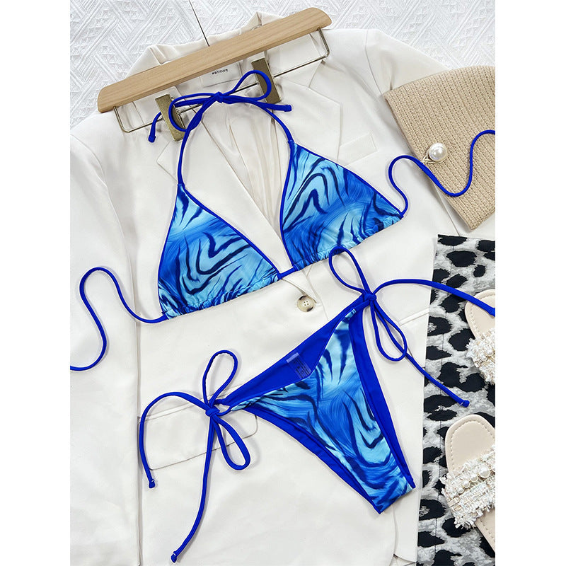 Ensemble de bikini imprimé léopard avec haut triangle et bretelles ajustables par berg-feldt