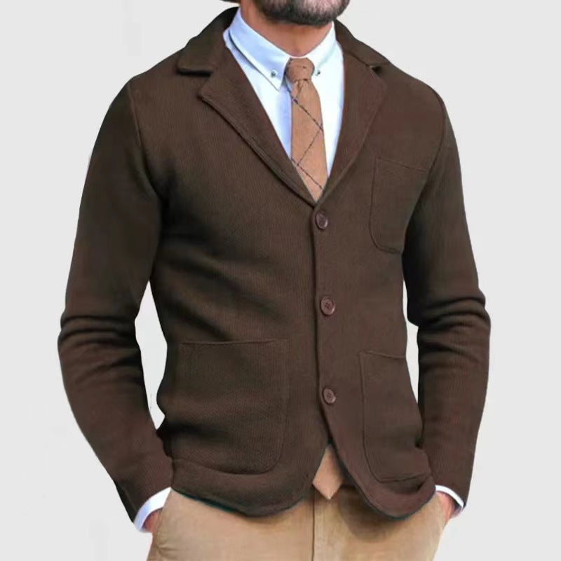 Herren Strickblazerjacke mit hohen Taschen und eleganter Knopfleiste Berg-Feldt
