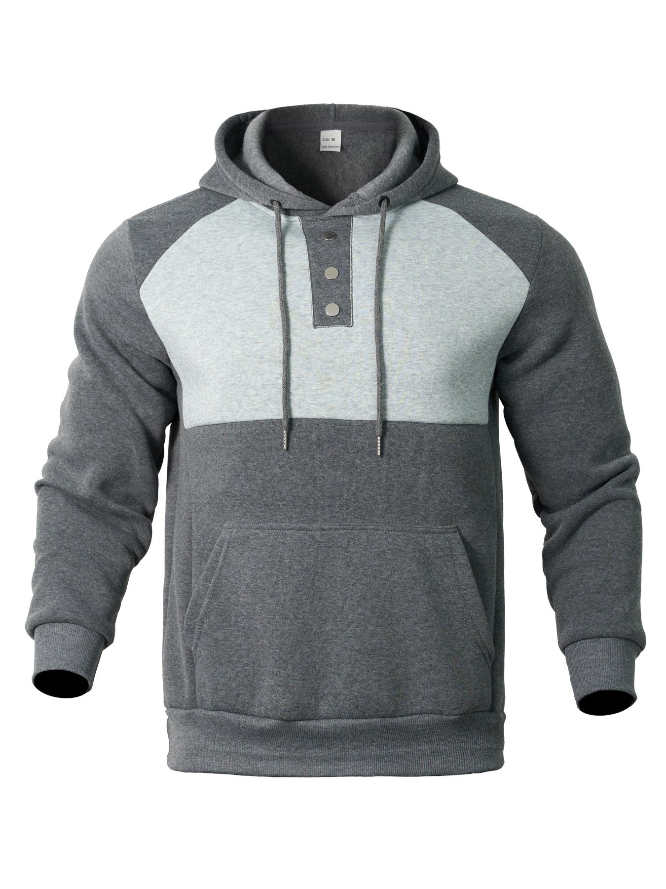 Sweat à capuche pour homme avec patte de boutonnage et détails contrastés Berg-Feldt