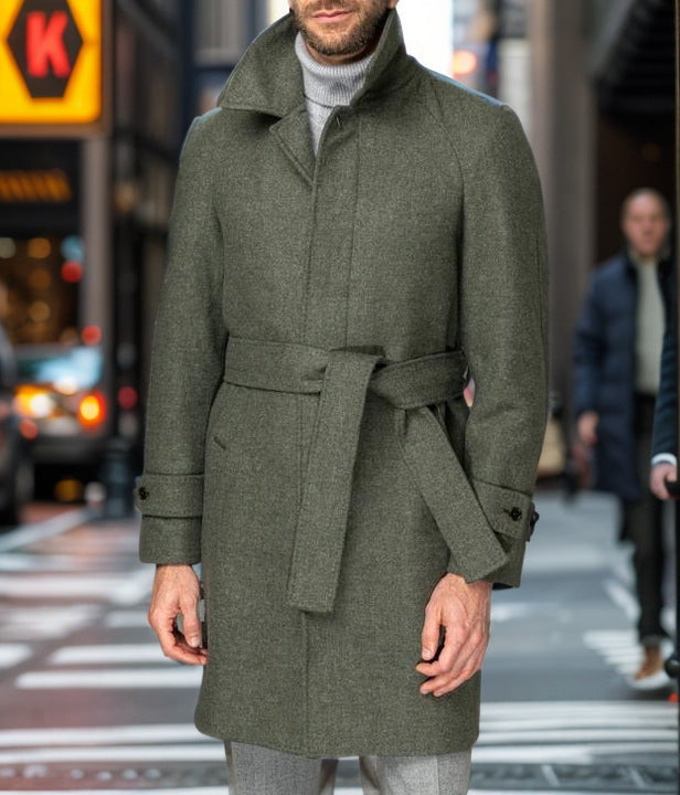 Trench-coat de laine homme tendance avec ceinture et grandes poches Berg-Feldt