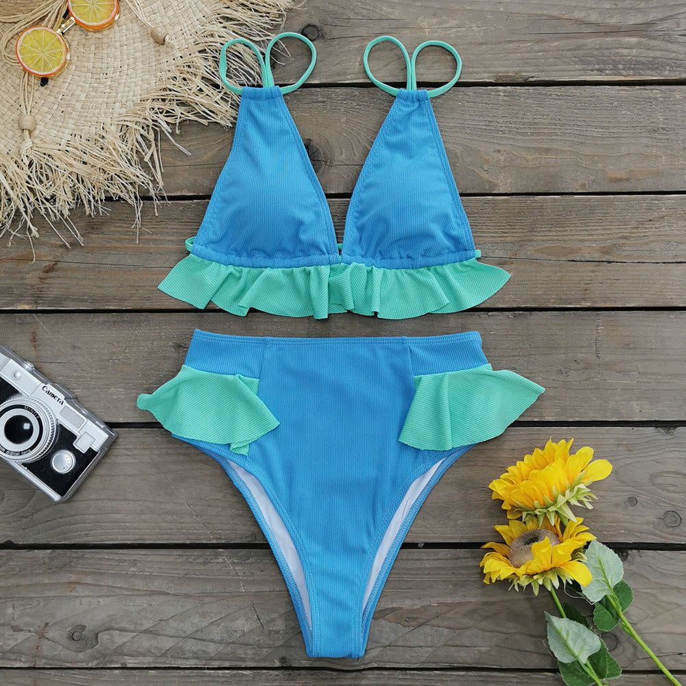 Ensemble bikini femme avec volants et culotte taille haute de berg-feldt