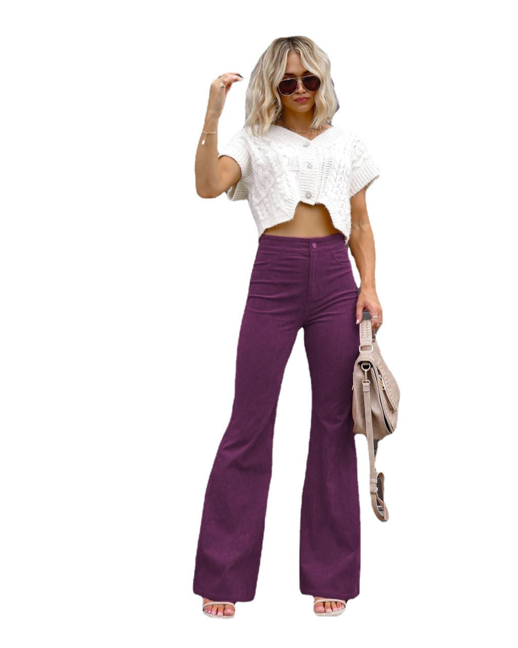 Damen Modische Hochbund-Flared-Jeans Berg-Feldt