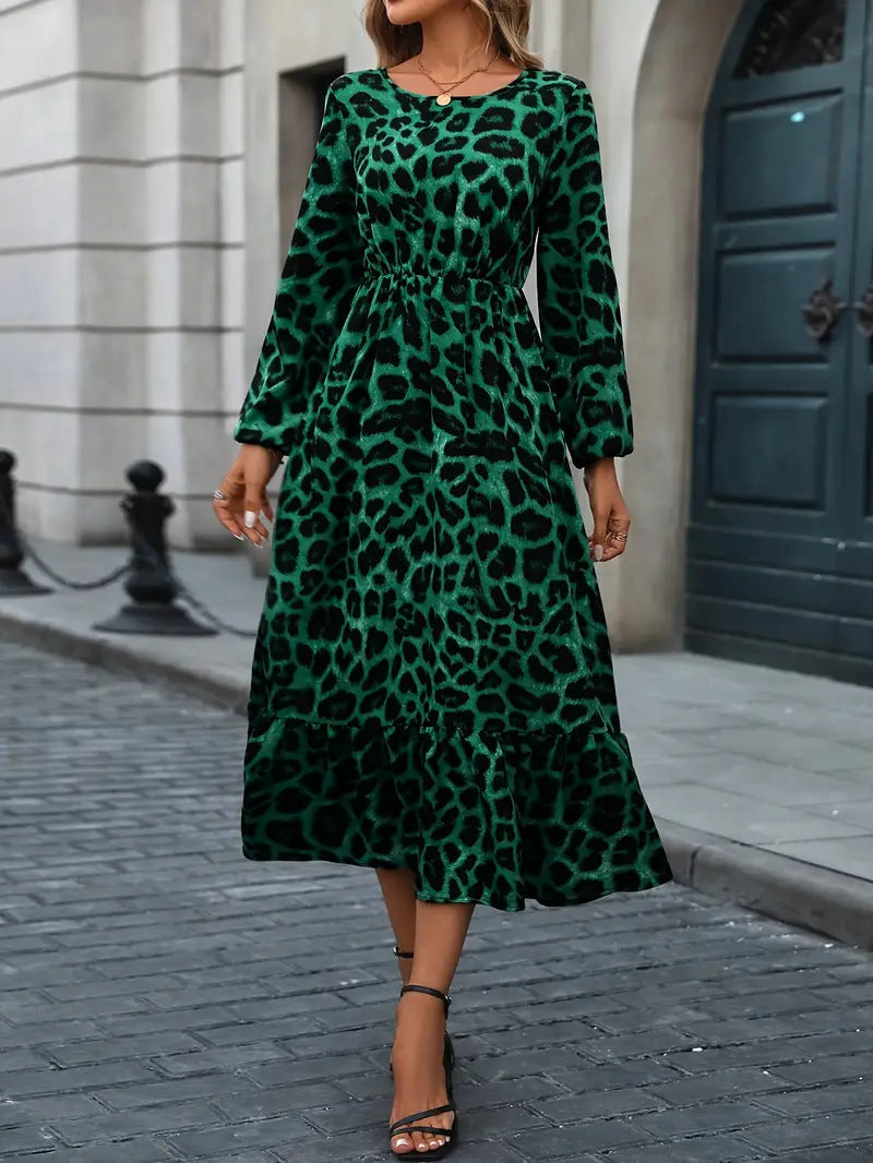 Robe longue femme à imprimé animal et coupe fluide Berg-Feldt
