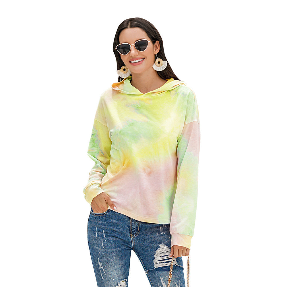 Sweat-shirt à capuche décontracté pour femme avec motif tie-dye moderne Berg-Feldt