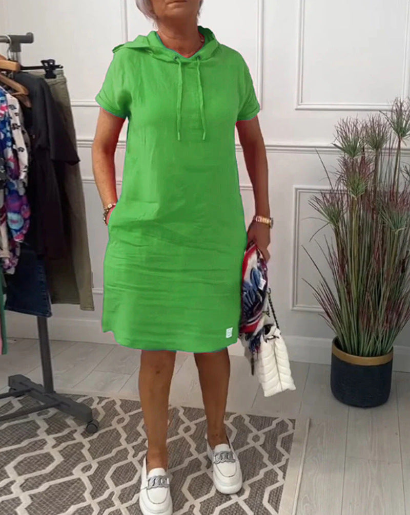 Robe à capuche en lin avec poches pour femme par berg-feldt