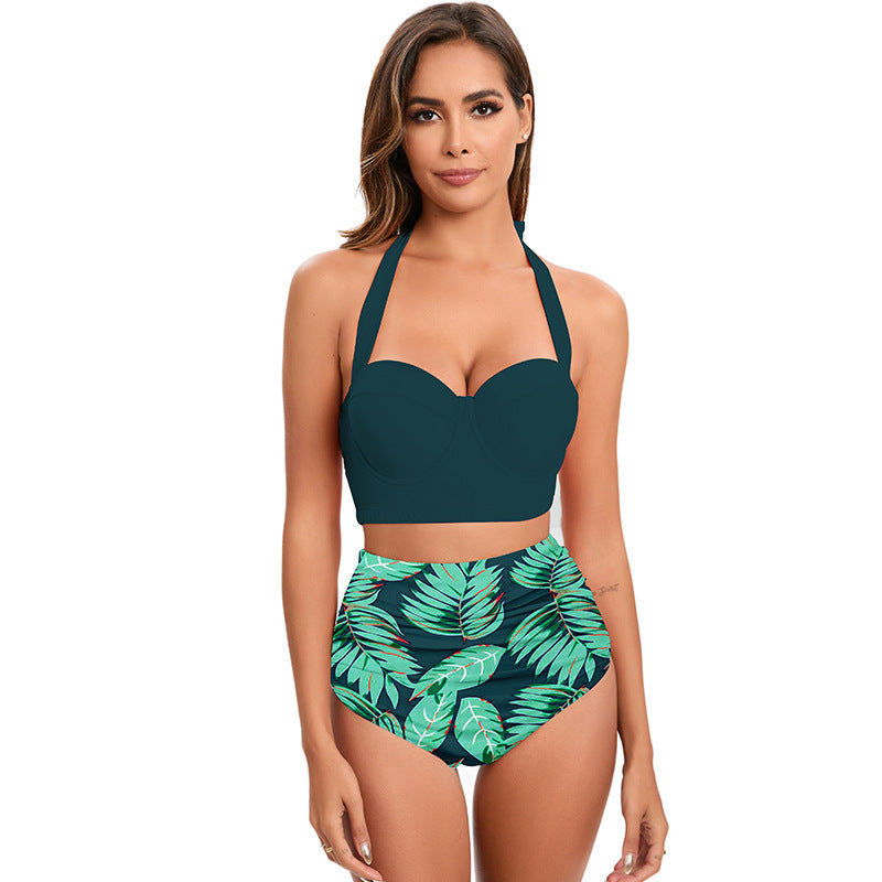 Ensemble de bikini taille haute à imprimé léopard Berg-Feldt pour femme