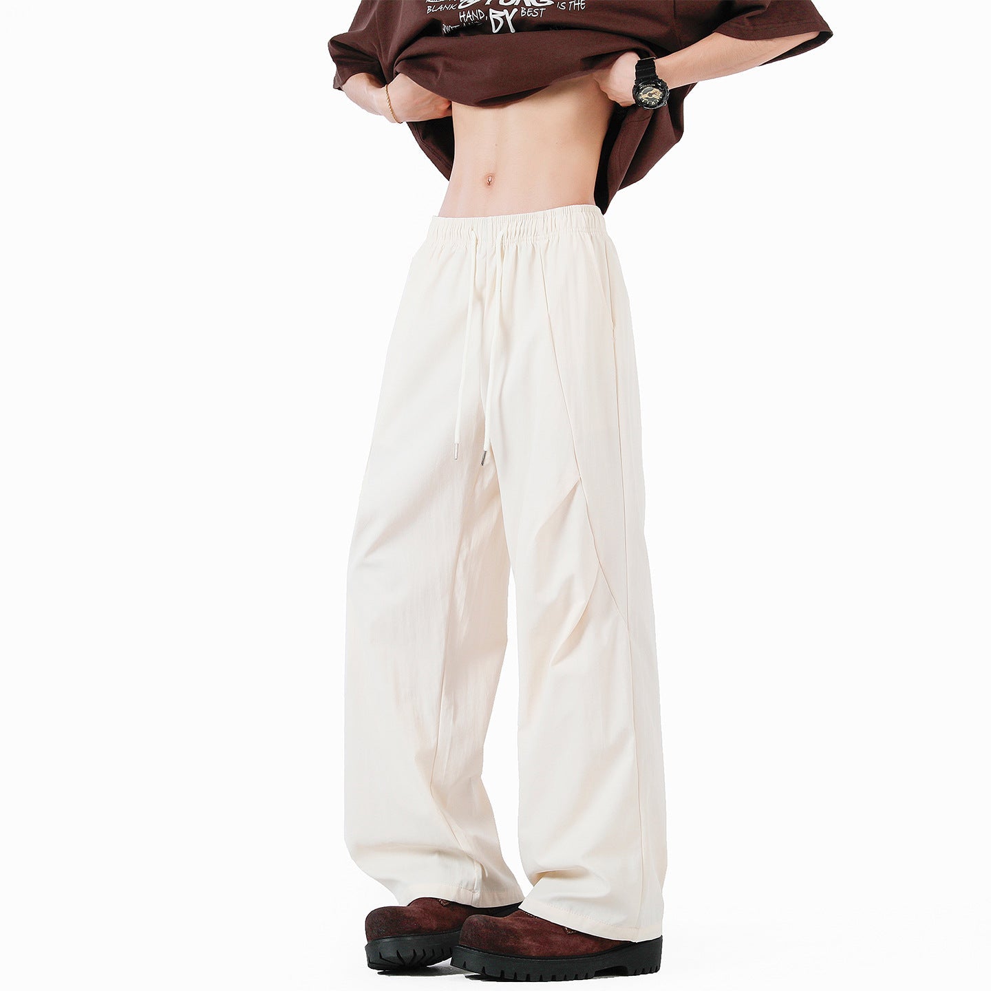 Unisex elegante Freizeithose mit hohem Bund und lockerer Passform Berg-Feldt