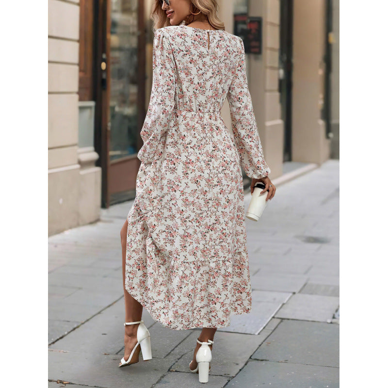 Élégante robe longue à imprimé floral et manches longues de berg-feldt