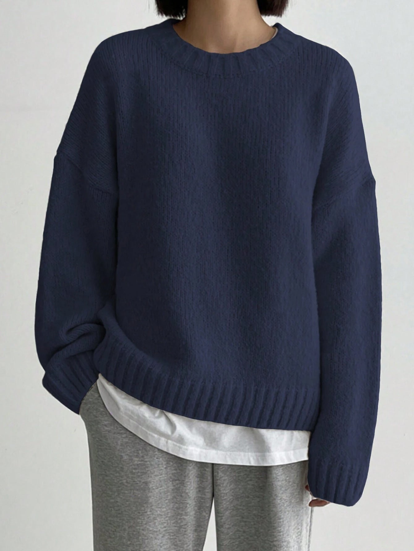 Berg-Feldt | Pullover - Damen Herbst Oversized Rundhals Strickpullover