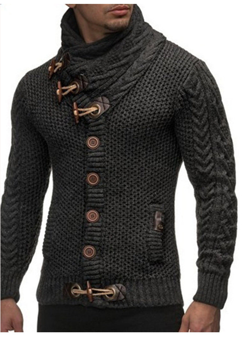 Herren Strickjacke mit asymmetrischem Kragen und einzigartigem Knopfdesign Berg-Feldt