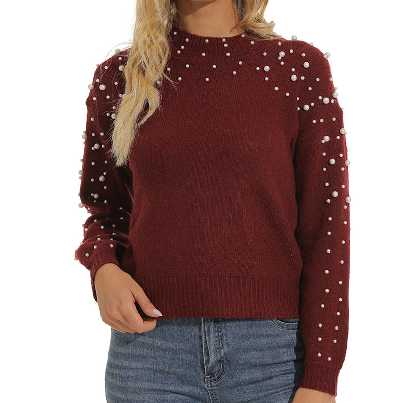 Damen Pullover mit dekorativen Perlendetails und leichter Struktur Berg-Feldt