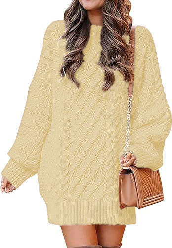 Damen Großer Strickpullover mit Zopfmuster und lässigem Schnitt Berg-Feldt